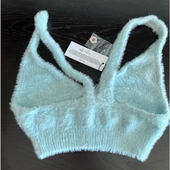 NWT For love and lemons Devon Luxe Plush Fuzzy Cropped Lounge Bra Crop top - Picture 14 of 16